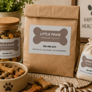 Little Paws Homemade Dog Treats Business Sticker