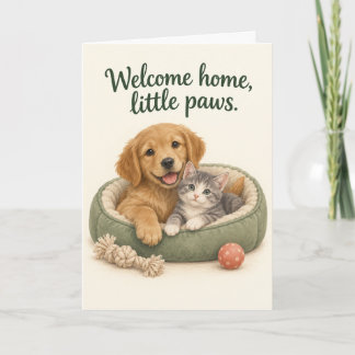Little Paws Welcome Home Pet Adoption Card