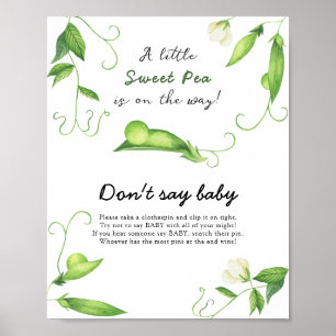 Little Pea Baby Shower - Don't say baby Poster