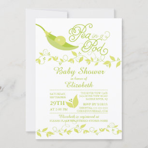 Little Pea In A Pod Baby Shower Invitation