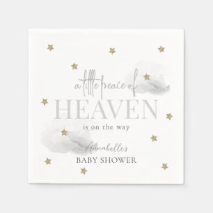 Little Peace of Heaven Grey Baby Shower Napkin