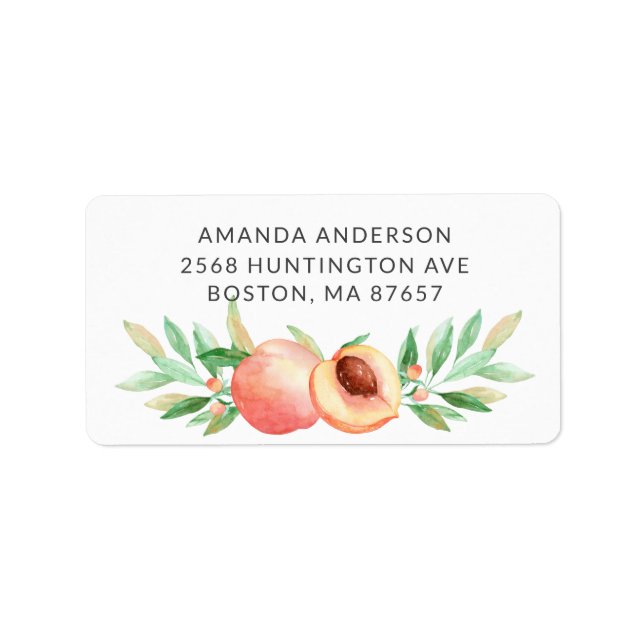Little Peach Baby Shower Address Label (Front)