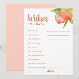 Little Peach Baby Shower Wishes For Advice Cards