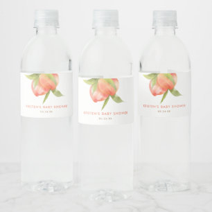 Little Peach Girl Baby Shower Favours Water Bottle Label