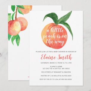 Little Peach is on the Way Baby Shower Invitation
