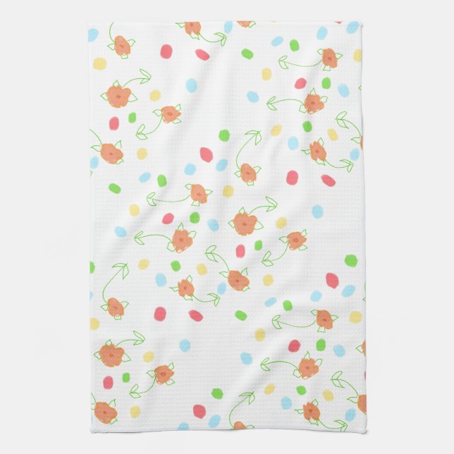 Little Peach Kitchen Towel (Vertical)