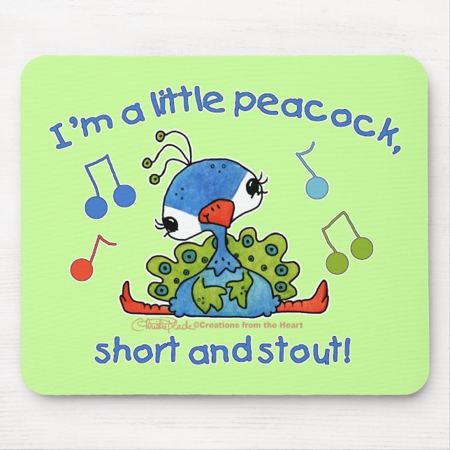 Little Peacock Short and Stout Mouse Pad (Front)