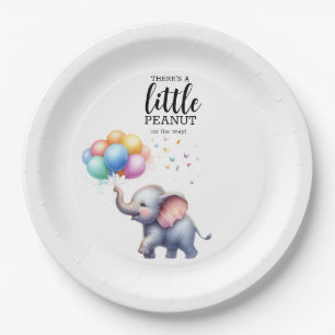 Little peanut baby elephant baby shower paper plate