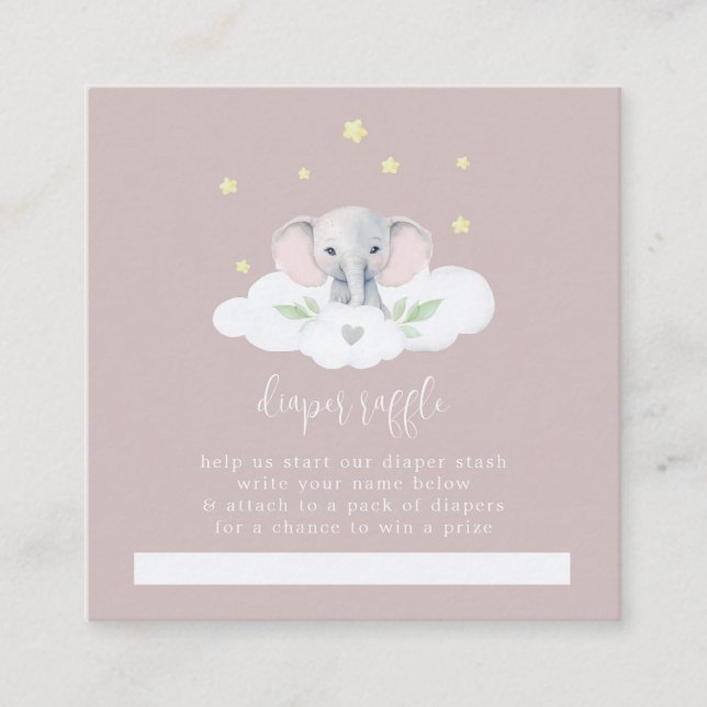 Little Peanut Baby Shower Diaper Raffle Pink Enclosure Card (Front)