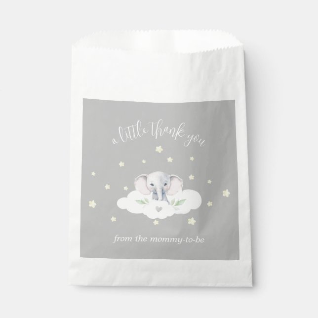 Little Peanut Baby Shower Gender Neutral Elephant Favour Bag (Front)
