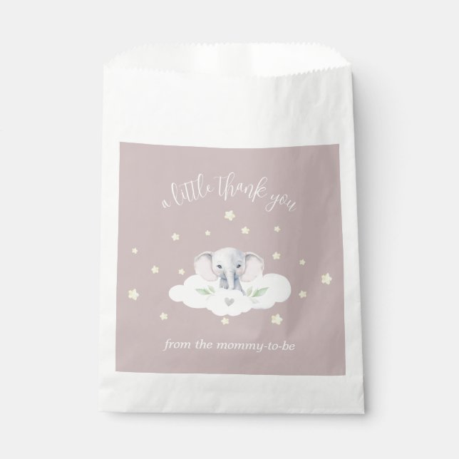 Little Peanut Baby Shower Pink Elephant Favour Bag (Front)