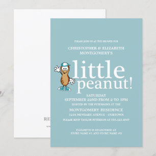 Little Peanut (Blue) Baby Shower Invitation