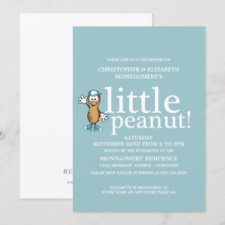 Little Peanut (Blue) Baby Shower Invitation