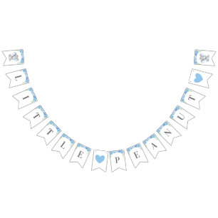Little Peanut Boy Blue Elephant Shower Sprinkle Bunting Flags