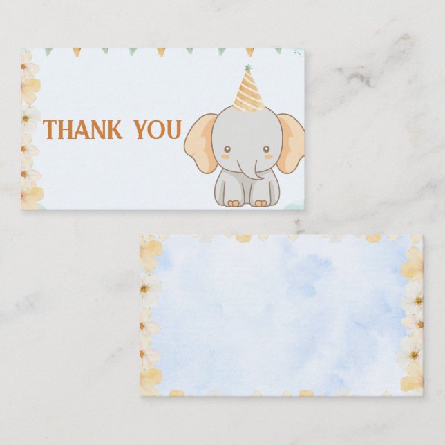 Little Peanut Dreams Elephant Carte de remerciemen (Devant / Derrière)
