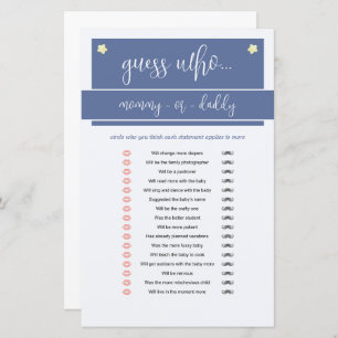 Little Peanut Elephant Boy Baby Shower Game Blue