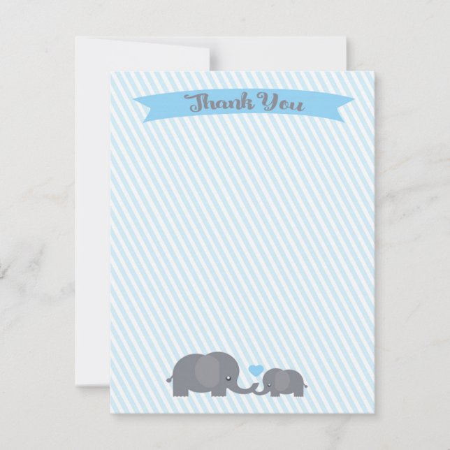 Little Peanut Elephant Thank You note Card (Front)