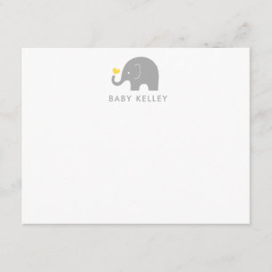 Little Peanut Elephant Thank you Note Yellow Card