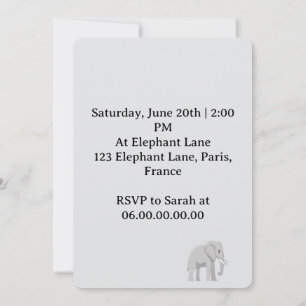 Little Peanut Elephant Welcome Party Invitation