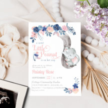 Little Peanut Floral Baby Elephant Shower