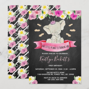 Little Peanut Girls 1st Birthday Invitation