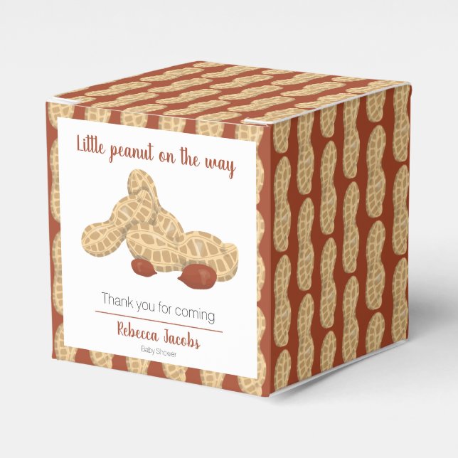 Little peanut on the way thank you favor box (Front Side)