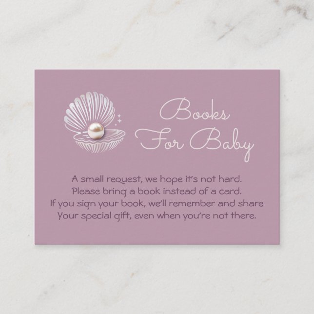 Little Pearl Baby Shower Enclosure Card (Front)