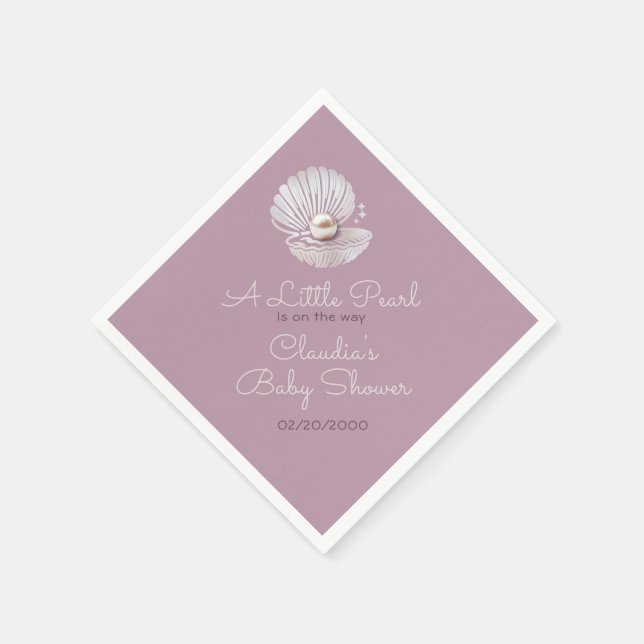 Little Pearl Baby Shower Napkin (Corner)