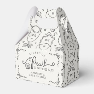Little Pearl Black Coquette Bow Baby Shower Favor Box