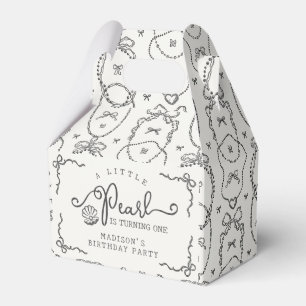 Little Pearl Black Coquette Bow Birthday Party Favor Box