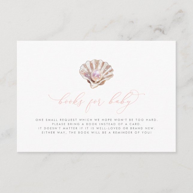 Little Pearl Books For Baby Shower Book Request Enclosure Card (Front)