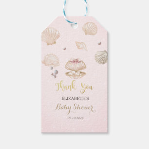 Little Pearl Seashells Dots Baby Shower Gift Tags
