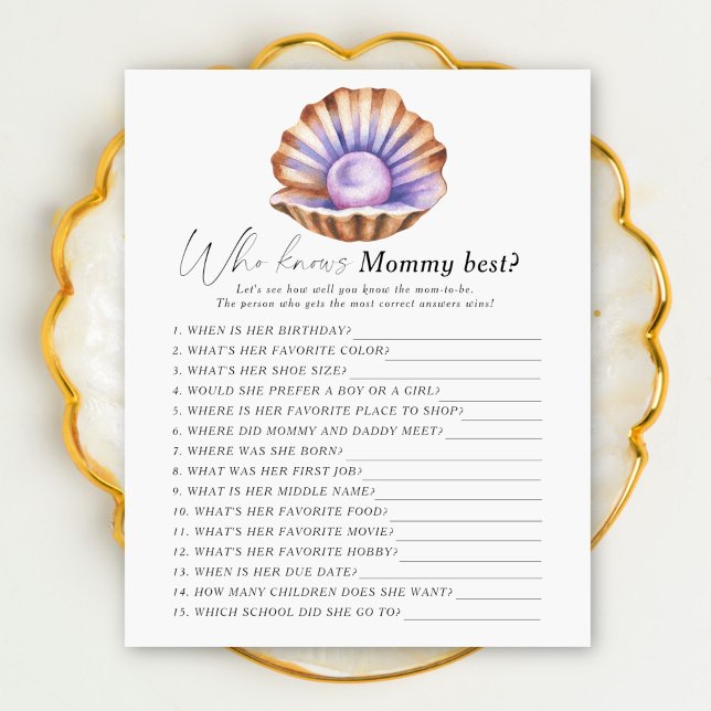 Little Pearl Shell - Who knows mommy best game (Creator Uploaded)