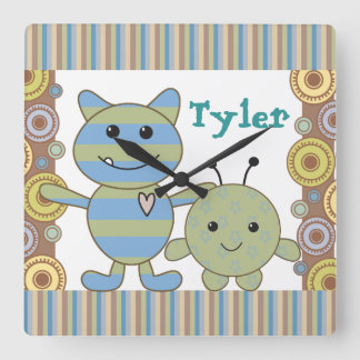 Little Peeking Monsters Baby Wall Clock