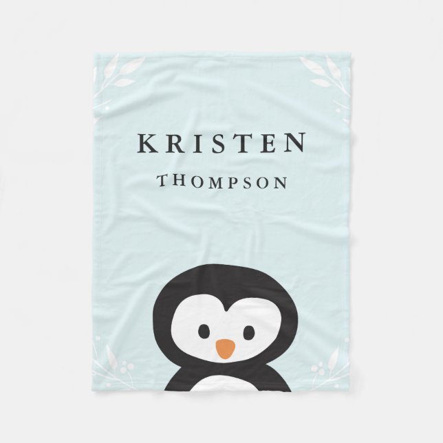 Little Penguin Fleece Blanket (Front)
