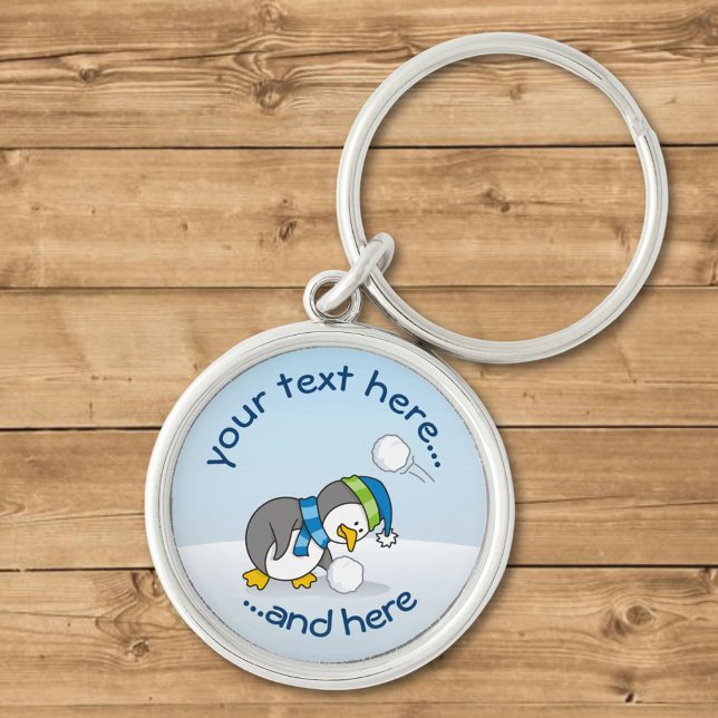 Little penguin getting a snow ball keychain (Creator Uploaded)