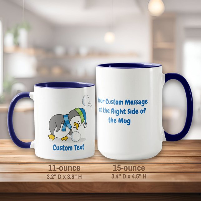 Little penguin getting a snow ball mug (Creator Uploaded)