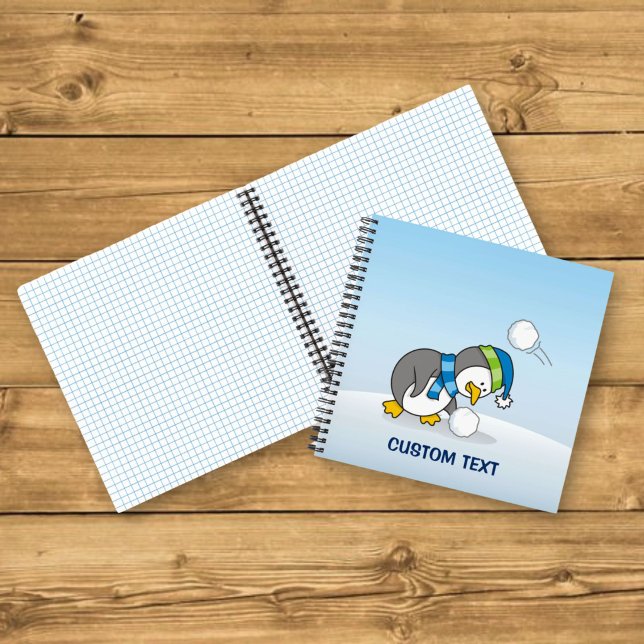 Little penguin getting a snow ball notebook (Creator Uploaded)