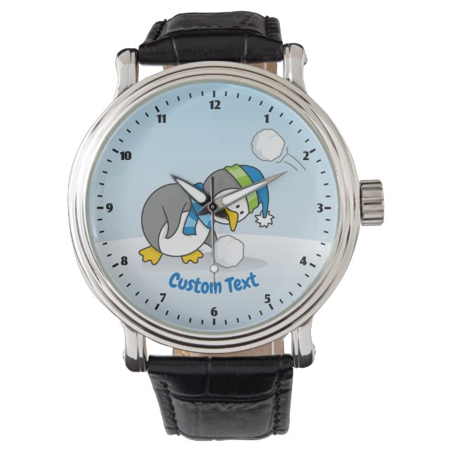 Little penguin getting a snow ball watch (Front)