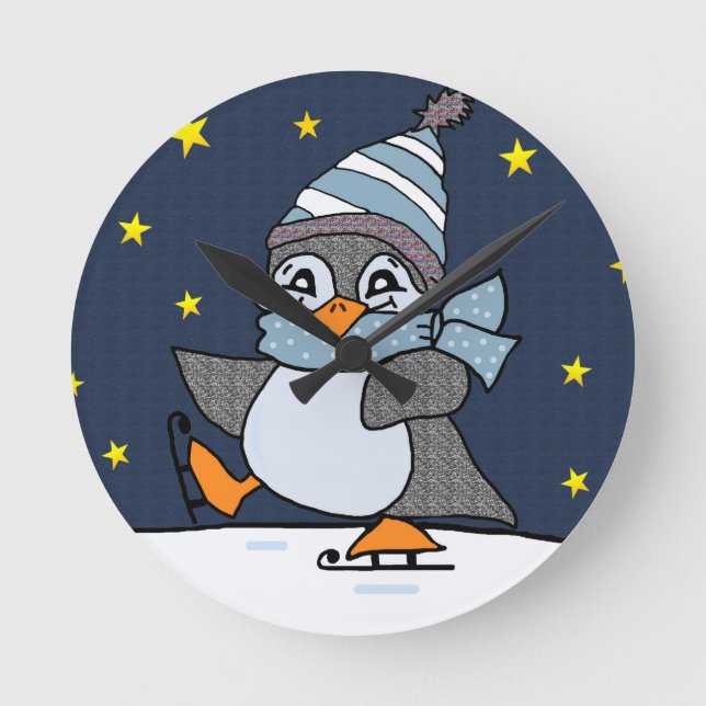 Little Penguin Round Clock (Front)