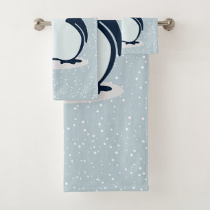 Little Penguin Snowy Design Bath Towel Set