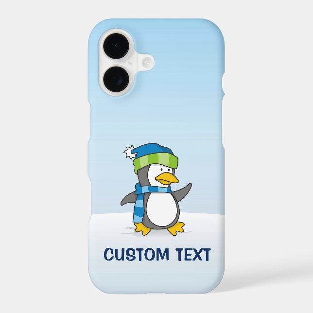Little Penguin Walking on Snow iPhone Case (Back)