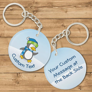 Little Penguin Walking on Snow Keychain
