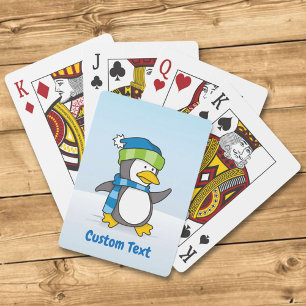 Little Penguin Walking on Snow Playing Cards