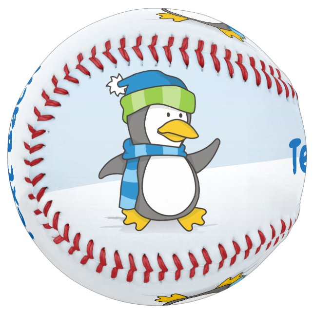 Little penguin walking on snow softball (Front Left)