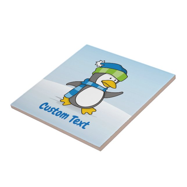 Little penguin walking on snow tile (Side)
