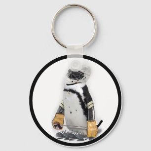 Little  Penguin Wearing Hockey Gear Keychain