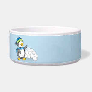 Little Penguin with Snow Balls Waving