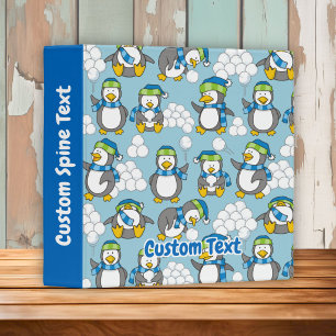 Little Penguins Background 3 Ring Binder