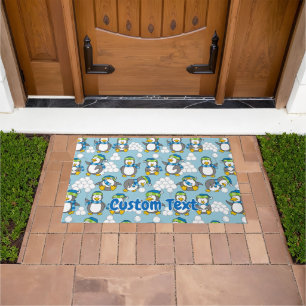 Little Penguins Background Doormat